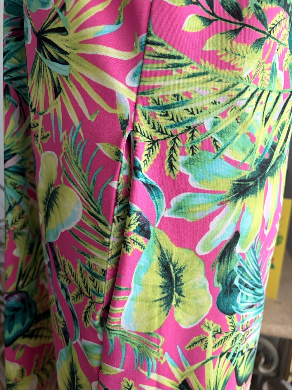 Tommy Bahama Pink Tropical Leaf Sleeveless Dress With Pockets & Front Zip Size L - Picture 9 of 16